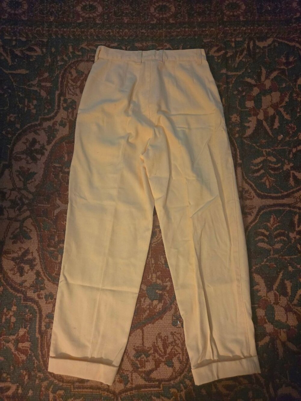 Vintage Northern Reflections pale butter yellow pleated trousers - Picture 3 of 3